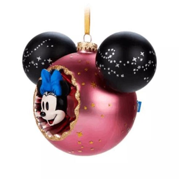 Minnie Mouse Sunburst Mouse EAR Icon Ball Ornament Disney Christmas 2022 NWT NIB - Picture 2 of 3